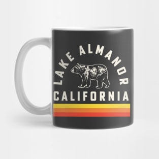 Lake Almanor California Souvenir Bear Retro Vintage Stripes Mug